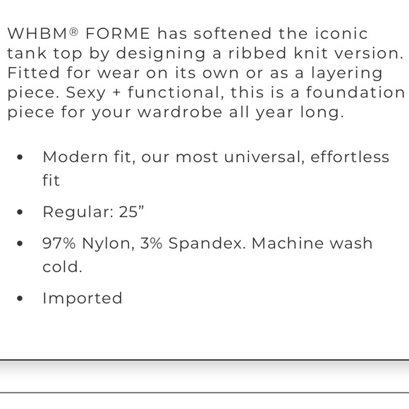 WHBM WHBM® FORME Rib Tank - Picture 5 of 6